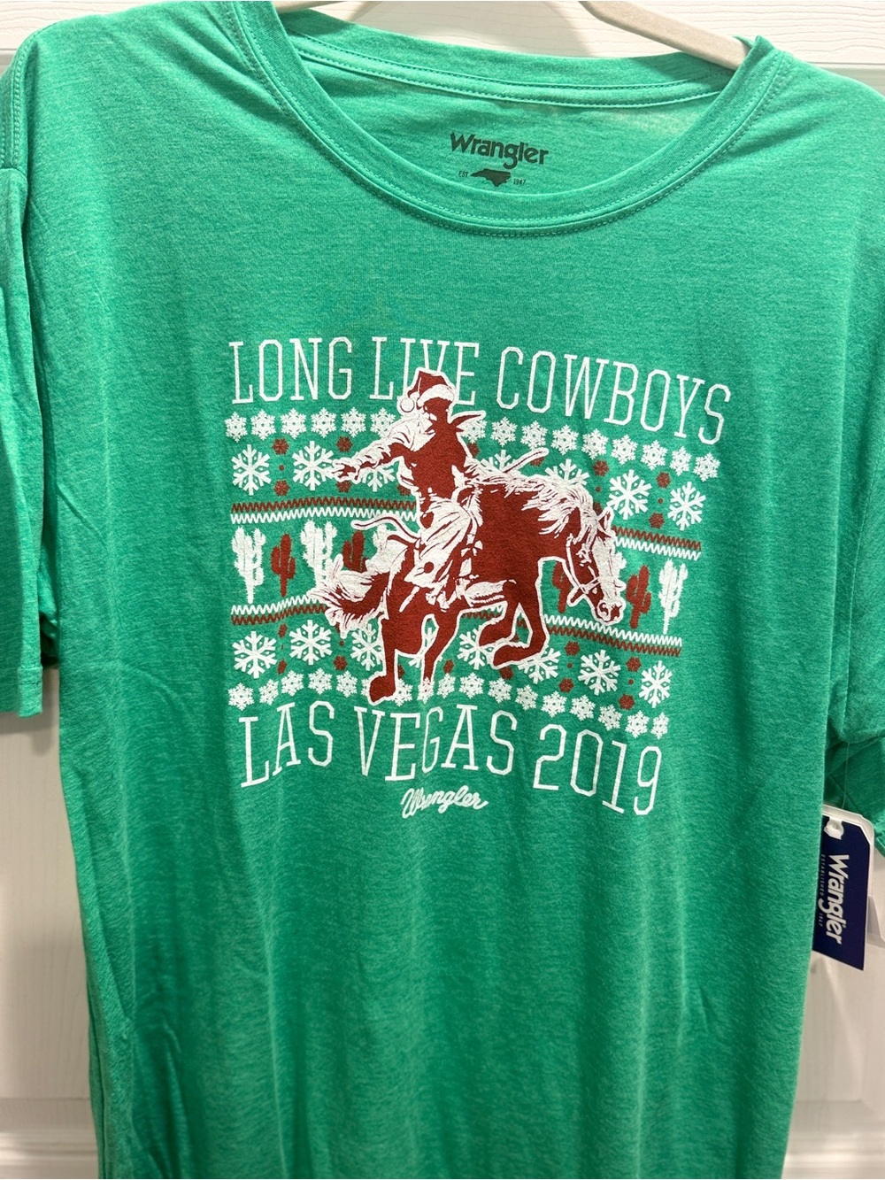 Wrangler NWT Long Live Cowboys Las Vegas 2019 NFR Graphic T-Shirt XL Green - Picture 4 of 8